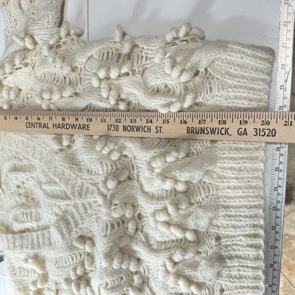 One On One Revolve Alpaca Popcorn Cable Knit Sweater Sz 1/Small Ivory Cottage ** - Picture 12 of 14
